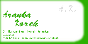aranka korek business card